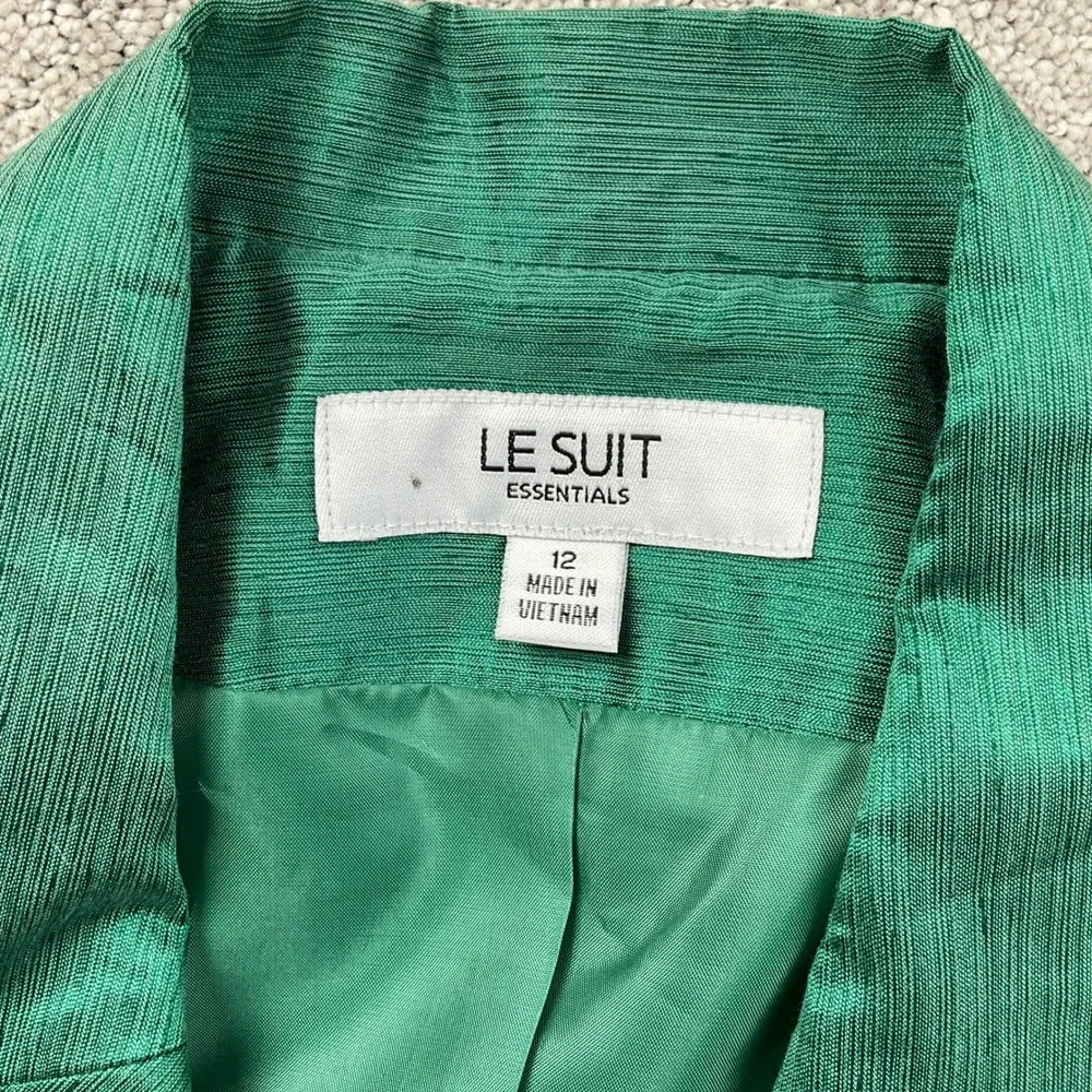LE SUIT ESSENTIALS Skirt Set Womens Blazer 12 Skirt 16 Green Holiday‎ 2pc Flaws